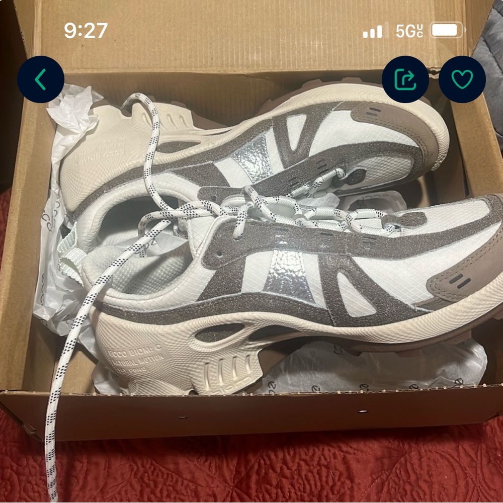 Ecco White and Gray Athletic Shoes